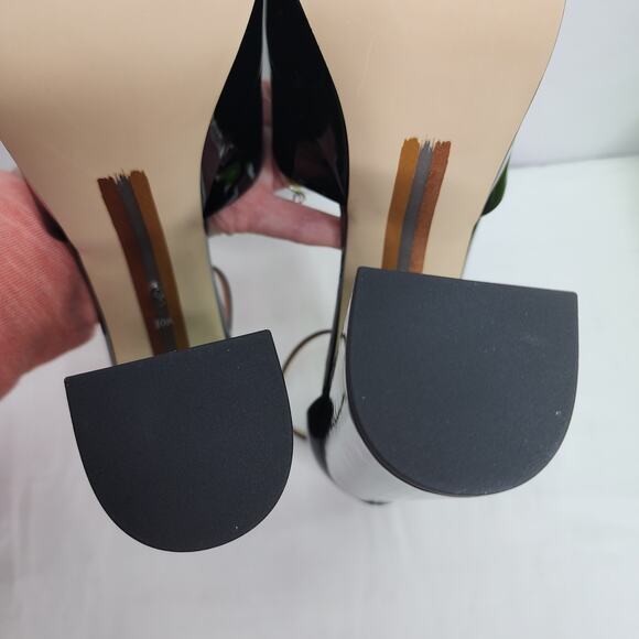 Sam Edelman Kori Black Patent Faux Leather Sexy Peep Toe 6" Platform Heel New - Picture 11 of 16